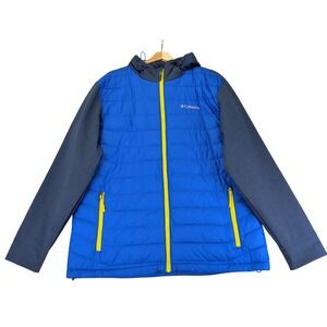 Columbia Oyanta Trail Hooded Hybrid Puffer Mens Large Thermal Coil Jacket Zip Up